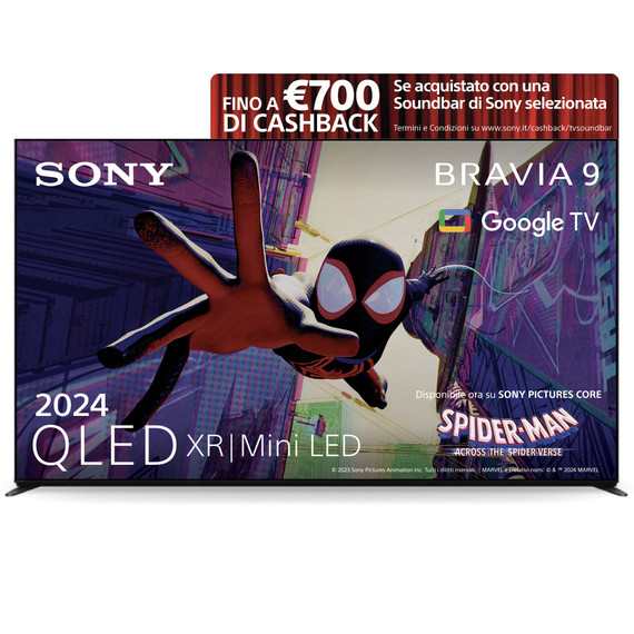 Sony BRAVIA 9 QLED (XR l Mini LED) 85 Pollici 4K HDR Google Smart TV (2024) | Gaming Menu per PlayStation 5, IMAX Enhanced, Dolby Vision Atmos, Chromecast, AirPlay, 120Hz 85XR90