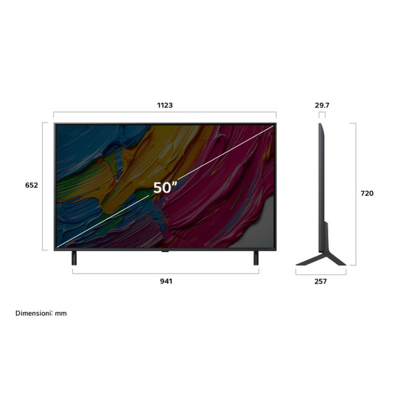 LG QNED AI 50QNED80A6A TV Serie QNED80 50'' 4K, α7 Gen8, HDR10, 20W, 3 HDMI con Game Optimizer, Smart TV WebOS 25