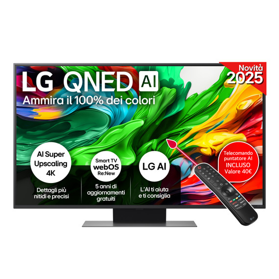LG QNED evo AI 50QNED86A6C TV Serie QNED86 50'' 4K, α7 Gen8, HDR10, 20W, 3 HDMI con Game Optimizer, Smart TV WebOS 25
