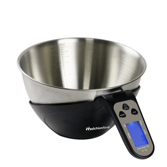 Melchioni Bilancia Cucina Equilibra 5kg Ciotola 2L Removibile – Nero