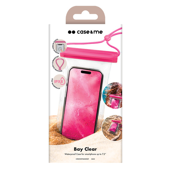 SBS CWWATERTRANSPARP custodia per cellulare 18,3 cm (7.2") Custodia a sacchetto Trasparente, Rosa