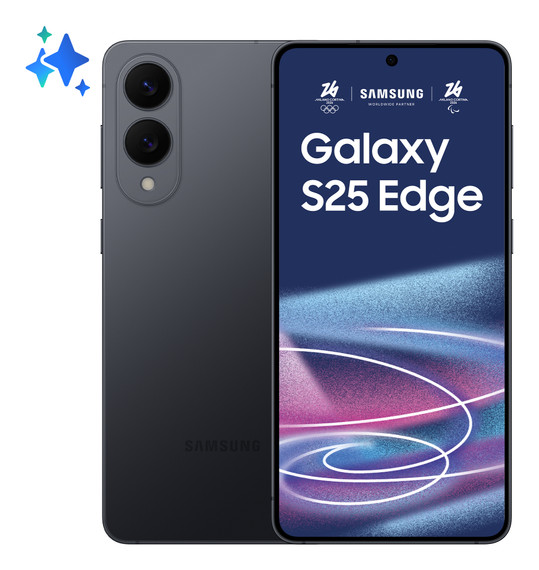 Samsung Galaxy S25 Edge, Smartphone AI, Display 6.7'' QHD+ Dynamic AMOLED 2X, Fotocamera 200MP, RAM 12GB, 512GB, 3.900 mAh, Titanium Jetblack