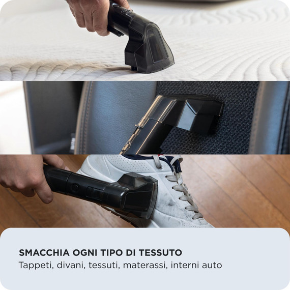 Ariete 2482 Spot Cleaner Heat Pro 750W, Pulitore per tappeti e tappezzerie,Lavatappeti, 750W, 2 serbatoi, Nero