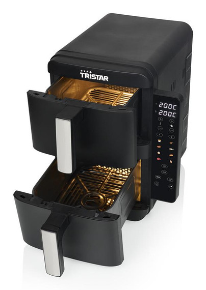 Tristar FR-9074 friggitrice Doppia 9 L Indipendente 2400 W Friggitrice ad aria calda Nero, Grigio