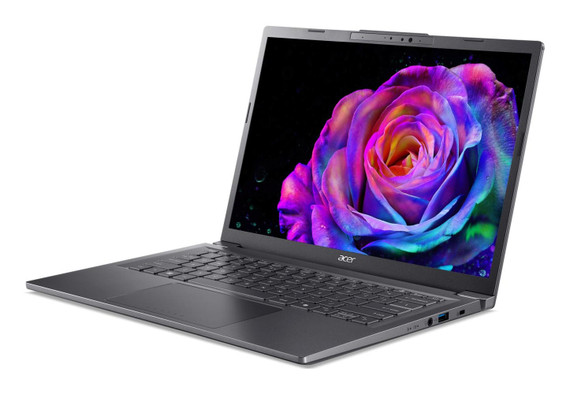 Acer Aspire 14 AI Intel Core Ultra 7 256V Computer portatile 35.6 cm (14") OLED 16 GB LPDDR5x-SDRAM 512 GB SSD Wi-Fi 6E (802.11ax) Windows 11 Home Grigio