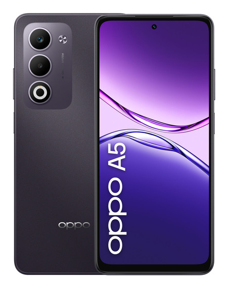 OPPO A5 Smartphone, Foto AI 50MP, Frontale 5MP, Display 6.67” 90HZ LCD HD+, 6000mAh, RAM 6(Esp2GB/4GB/6GB)+ROM 128GB (esp1TB), IP65, [Versione Italia], Dark Purple