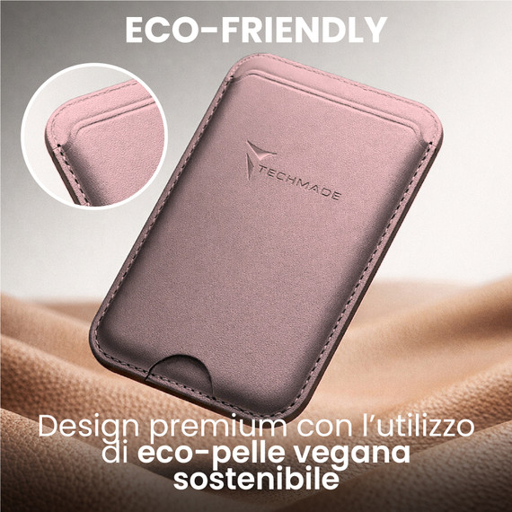 Techmade Smart Wallet Slim Magnetic 3 Carte Black Pink