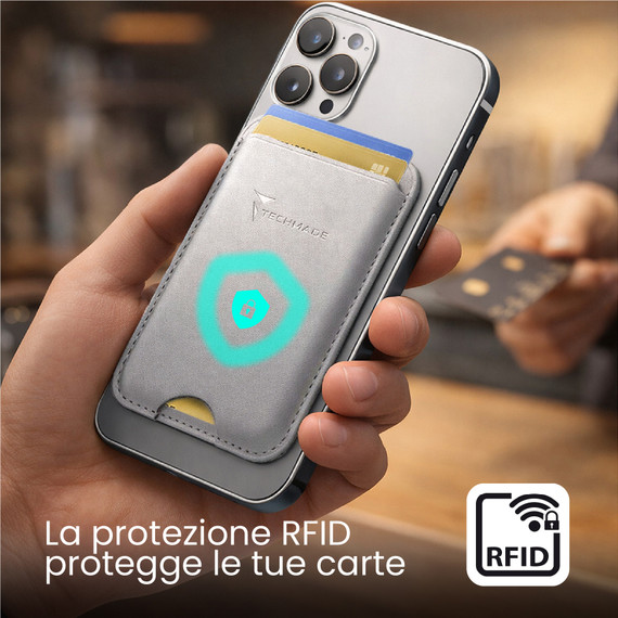 Techmade Smart Wallet Slim Magnetic 3 Carte White