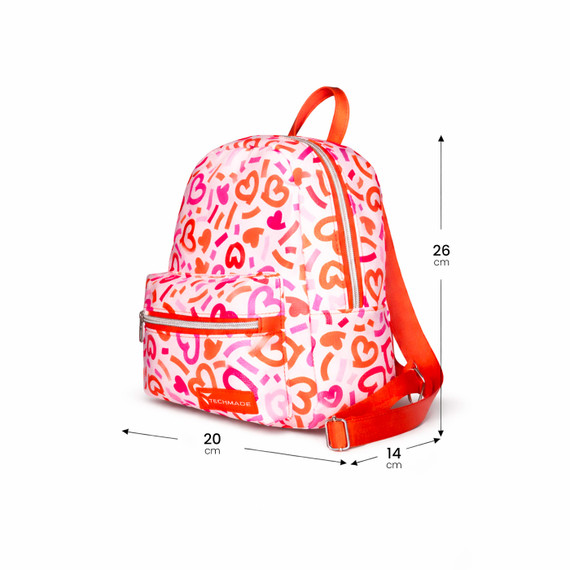 Techmade Zaino Love Kids TM-JL8108-001 – Tasca Tracker – Rosso