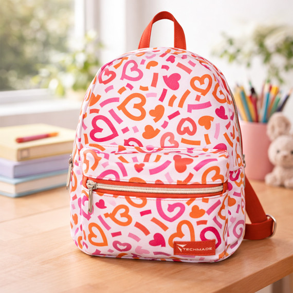 Techmade Zaino Love Kids TM-JL8108-001 – Tasca Tracker – Rosso