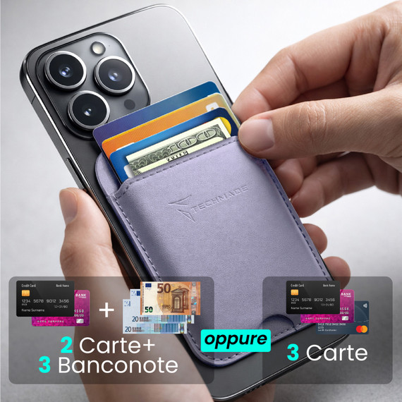 Techmade Smart Wallet Slim Magnetic 3 Carte Purple