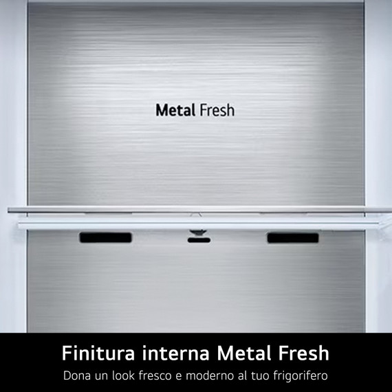 LG GBBS726CPY Frigorifero combinato Fit & Max 60cm, Classe C, 375L, AI Inverter, Prime Silver