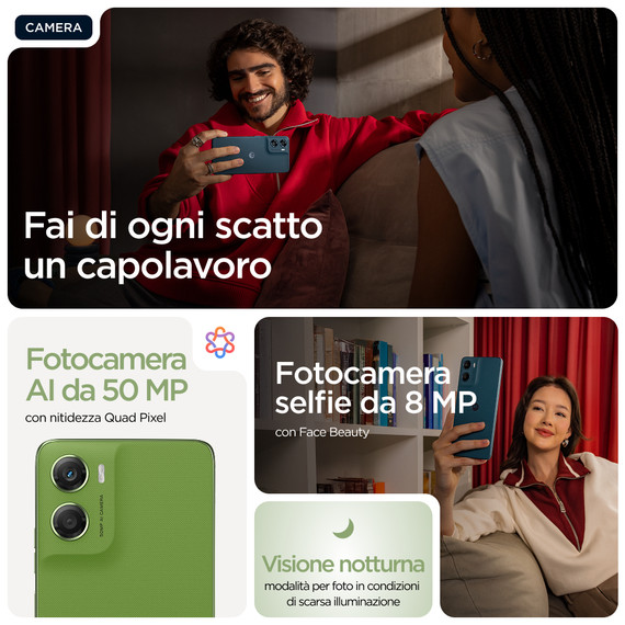 Motorola moto g06 17,5 cm (6.88") Doppia SIM Android 15 4G USB tipo-C 4 GB 256 GB 5200 mAh Verde
