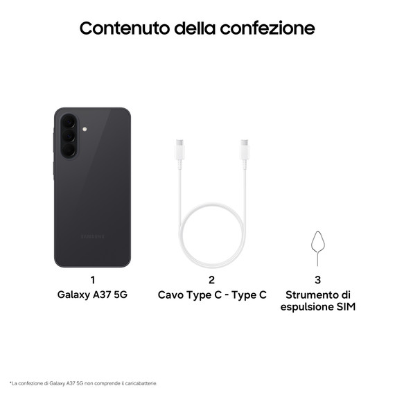 Samsung Galaxy A37 5G 17 cm (6.7") Doppia SIM Android 16.0 USB tipo-C 6 GB 128 GB 5000 mAh Antracite