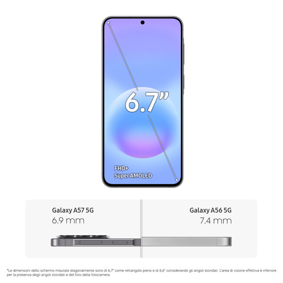 Samsung Galaxy A57 5G 17 cm (6.7") Doppia SIM Android 16.0 USB tipo-C 8 GB 128 GB 5000 mAh Grigio