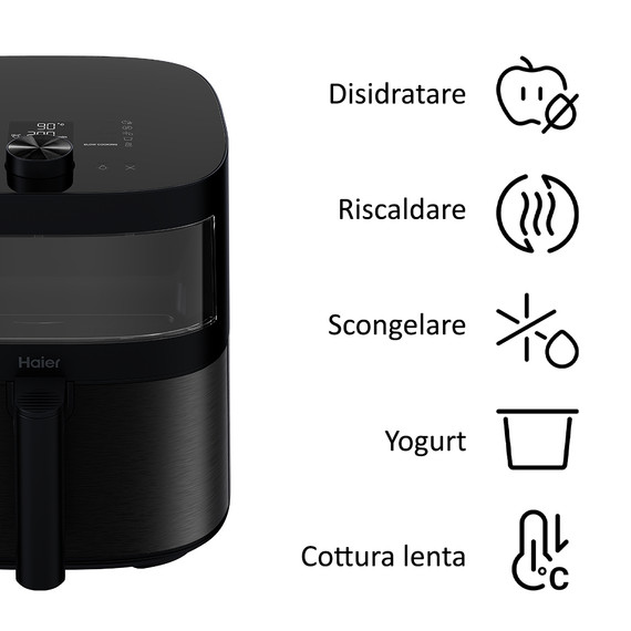 Haier I-Master Series 5 HAF5TWA 011 6,5 L Indipendente 2000 W Friggitrice ad aria calda Nero