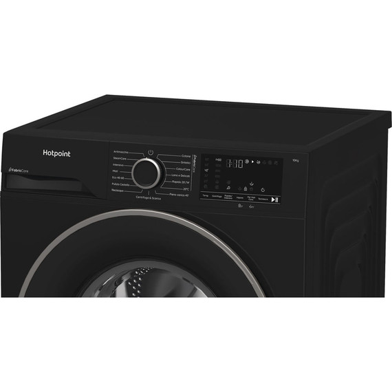 Hotpoint Ariston HB 103B CARE IT, Capacità 10kg, classe A -30%, colore Black, 1400 giri, Display digitale XL, Vapore