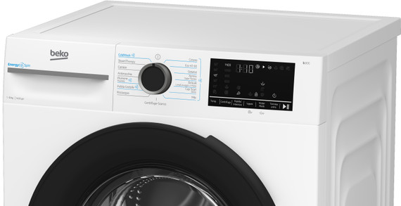 Beko b300 BMWT31241A: Lavatrice 12kg, Classe A, 1400giri, linea estetica NX, motore ProSmart Inverter, Display Touch, oblò nero, tecnologia EnergySpin™, tecnologia a vapore SteamCure™