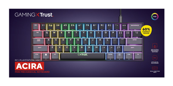 Trust GXT 867 Acira tastiera Gaming USB QWERTY Italiano Nero