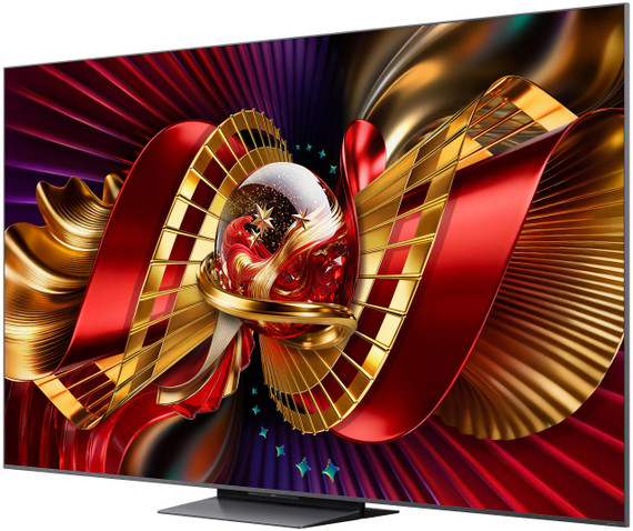 TCL C8L TV 85C8L SQD Mini LED da 85", 4K HDR, 6000 nit, 3.200 zone di dimming, Google TV, 144Hz, Dolby Vision & Atmos, Audio Bang & Olufsen