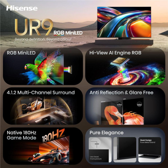 Hisense 85UR9S 2,16 m (85") 4K Ultra HD Smart TV Wi-Fi Grigio 5000 cd/m²