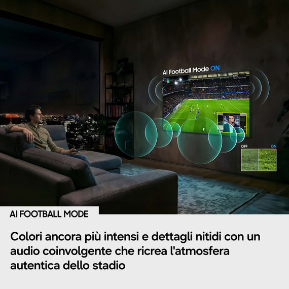 Samsung Mini LED AI TV 55" UE55M80HAUXZT 4K, Processore NQ4 AI Gen2, 4K Upscaling, Color Booster Pro, OTS Lite, Metal Stream Design, Vision AI Smart TV, 2026