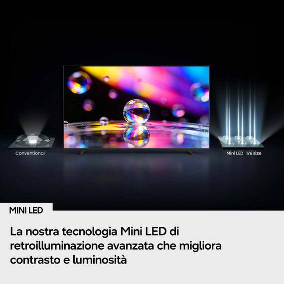 Samsung Mini LED AI TV 75" UE75M70HAUXZT 4K, Processore Mini LED 4K, 4K Upscaling, Color Booster, OTS Lite, Metal Stream Design, Vision AI Smart TV, 2026