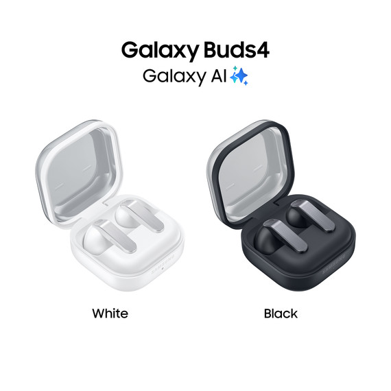 Samsung Galaxy Buds4, Black, Corpo in metallo, Altoparlante a 1 via, equalizzatore adattivo, Chiamate cristalline, Audio a 360°, ANC, Controllo adattivo del rumore Connessione senza interruzioni e One UI, Galaxy AI pronto ai comandi vocali
