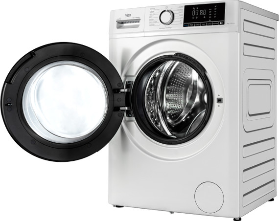 Beko b100 BMX7126DB 7kg classe A bianco, inverter 1200 giri, display XL, oblò nero, funzione vapore