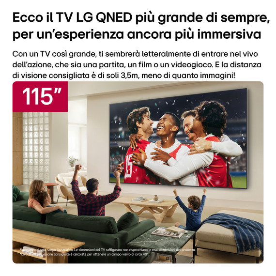 LG QNED evo AI MiniLED 115'' Serie QNED93B 115QNED93B6, 4K, Dolby Vision, Precision Dimming Pro, VRR 165Hz,SMART TV 2026