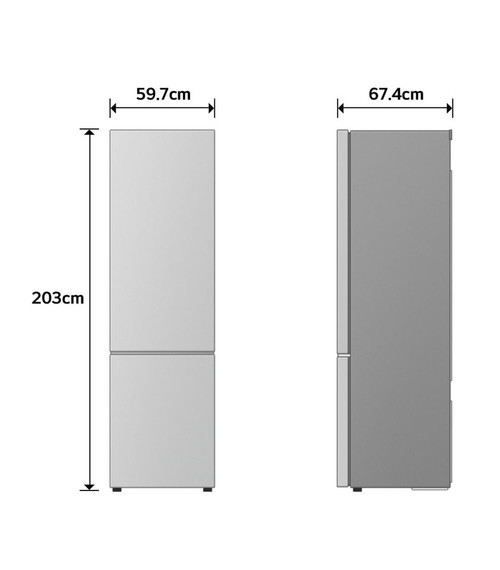 LG GBBSJ20DEP Frigorifero combinato Fit & Max 60 cm | Classe D, 375 L | AI Inverter, Wi-Fi, Door Cooling, Total No Frost | Matte Black