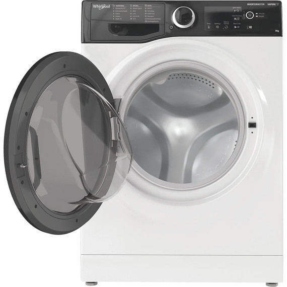 Whirlpool WSB 726 D IT, 7kg, classe A, colore Bianco, Inverter, 1200 giri, Display digitale XL, porta dark screen, Vapore