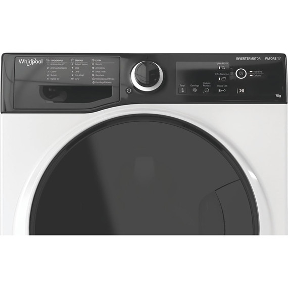 Whirlpool WSB 726 D IT, 7kg, classe A, colore Bianco, Inverter, 1200 giri, Display digitale XL, porta dark screen, Vapore