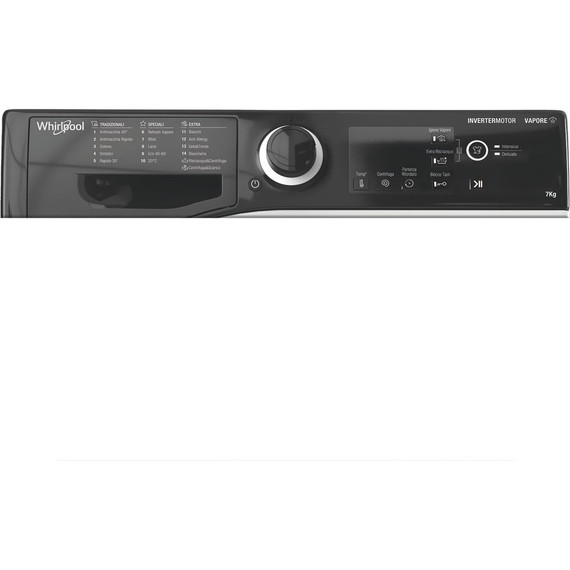Whirlpool WSB 726 D IT, 7kg, classe A, colore Bianco, Inverter, 1200 giri, Display digitale XL, porta dark screen, Vapore
