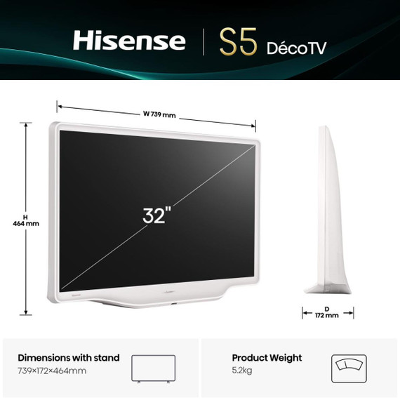 Hisense 32S5Q 81,3 cm (32") Full HD Smart TV Wi-Fi Bianco