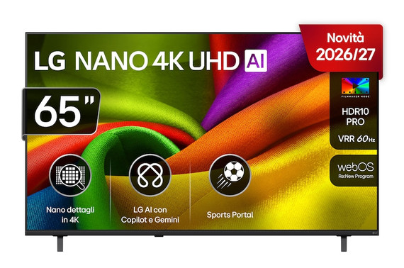 LG NANO 4K UHD AI 65NU85 165,1 cm (65") 4K Ultra HD Smart TV Wi-Fi Nero