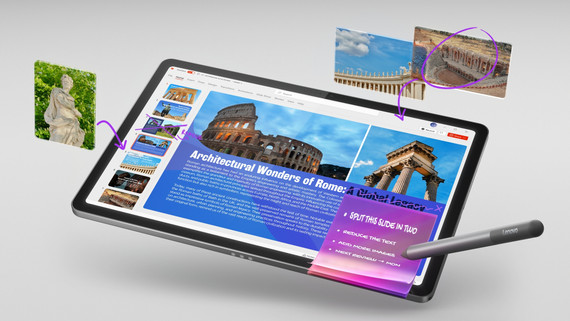 Lenovo Idea Tab - Display 11" 2.5K (2560x1600) IPS 500nits 90Hz - CPU MediaTek Dimensity 6300 - RAM 8GB - Memoria 128GB UFS - Grafica ARM Mali G57 MC2 - Connettività WiFi Slot MicroSD - Android 15 - Tab Pen Inclusi