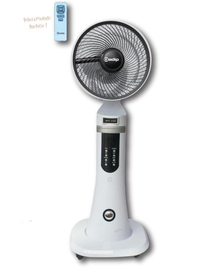 Gadip Mirio Ventilatore a Piedistallo con Nebulizzatore 80W Funzione Anti-Zanzare con Telecomando – Bianco