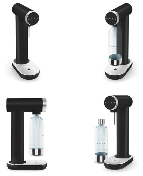 Smeg Gasatore d'Acqua Domestico 1 Litro SKC01BLM Linea Tritan Renew 50% Plastica Riciclata – Nero Opaco