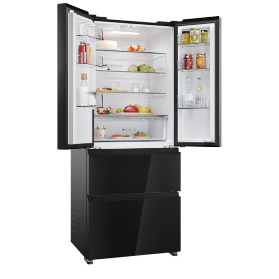 Haier HFR3718ENGB Libera installazione 402 L Nero