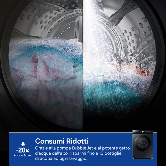 Samsung QuickDrive 8000 Series WW90DB8U95GB lavatrice Caricamento frontale 9 kg 1400 Giri/min Nero
