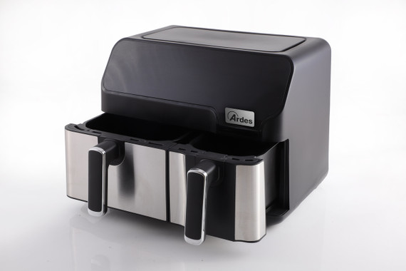 Ardes ARFRYA03D friggitrice Doppia 9 L Indipendente Friggitrice ad aria calda Nero, Acciaio inox
