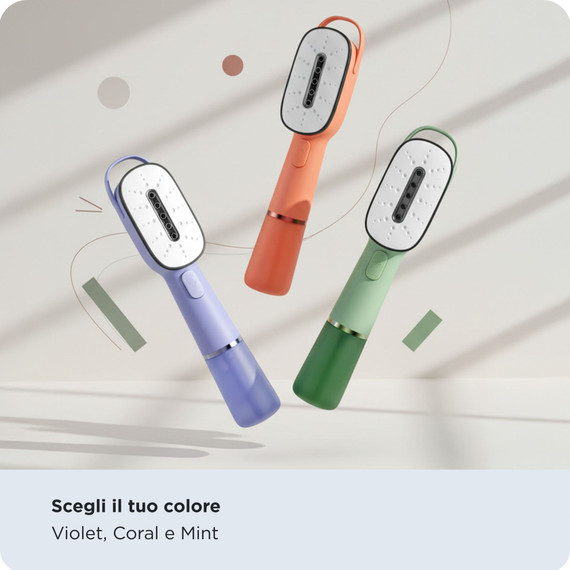 Ariete 4301 Steam Style, Ferro da stiro verticale, 1200W, Colpo vapore 20g/min, Vapore in 30 secondi, Capacità 80ml, Violet