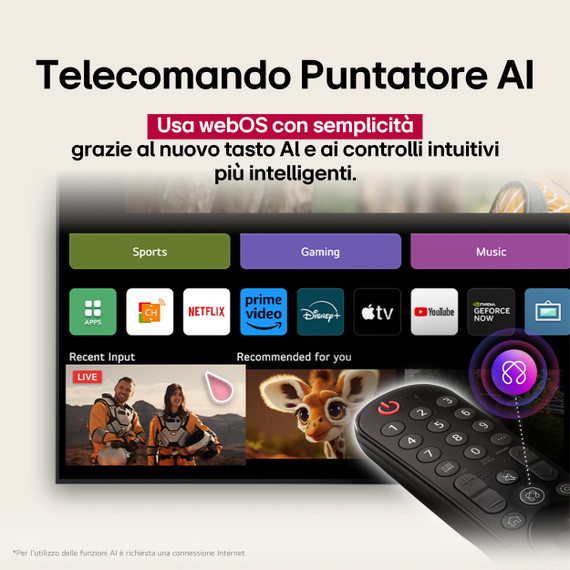 LG NanoCell AI 55NANO81A6A TV Serie NANO81 55'' 4K, α7 Gen8, HDR10, 20W, 3 HDMI con Game Optimizer, Smart TV WebOS 25
