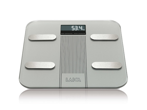 Laica PS7005 bilance pesapersone Rettangolo Grigio, Acciaio inox Bilancia pesapersone elettronica