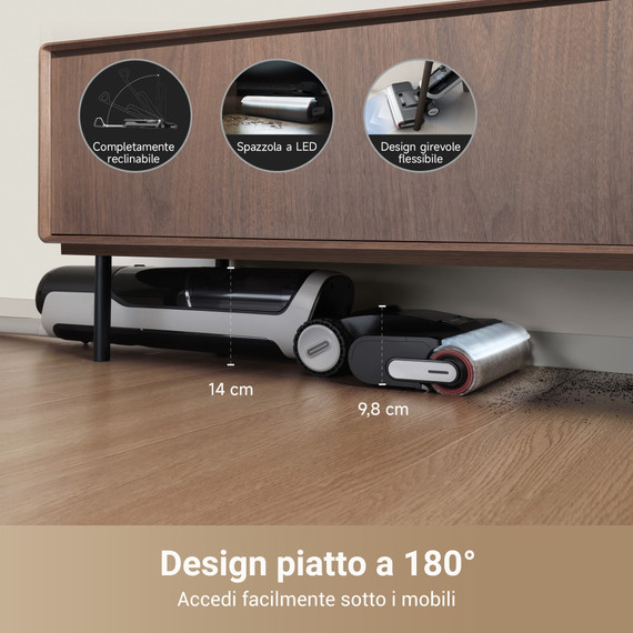 Dreame H14 Pro Aspirapolvere a bastone 2 in 1 AC Secco e bagnato Senza sacchetto 400 W Nero, Grigio 5 Ah