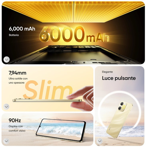 realme Note 70T smartphone 17,1 cm (6.74") Doppia SIM Android 15 4G USB tipo-C 4 GB 128 GB 6000 mAh Nero