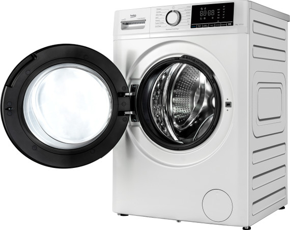Beko b100 BMX8126DB 8kg classe A bianco, inverter 1200 giri, display XL, oblò nero, vapore