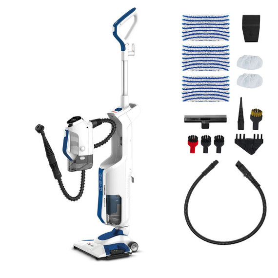 Polti Vaporetto 3 Clean Aspirapolvere verticale AC Secco e bagnato Schiuma Senza sacchetto 0,5 L 1700 W Blu, Bianco