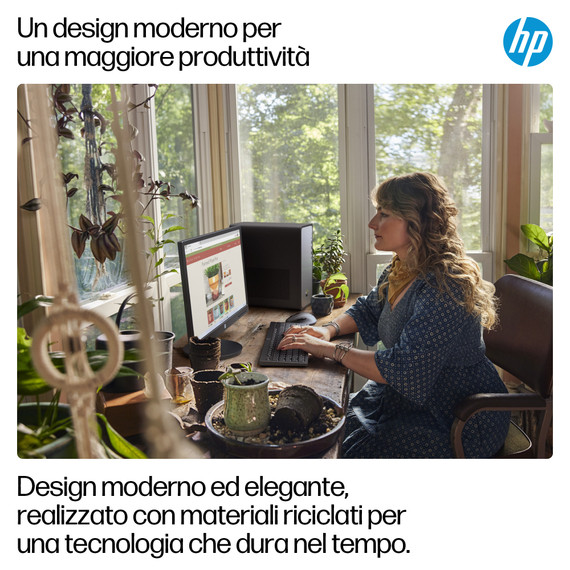 HP OmniDesk Desktop M02-0019nl PC Intel® Core™ i5 i5-13400 16 GB DDR5-SDRAM 512 GB SSD Windows 11 Home Tower Nero, Argento